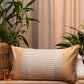 Co-ordinated Cushion Cover Set Of 5 Embroidered, Pintuck Cotton Blend Multi Color - 20" X 20", 16"X 16", 12" X 22"