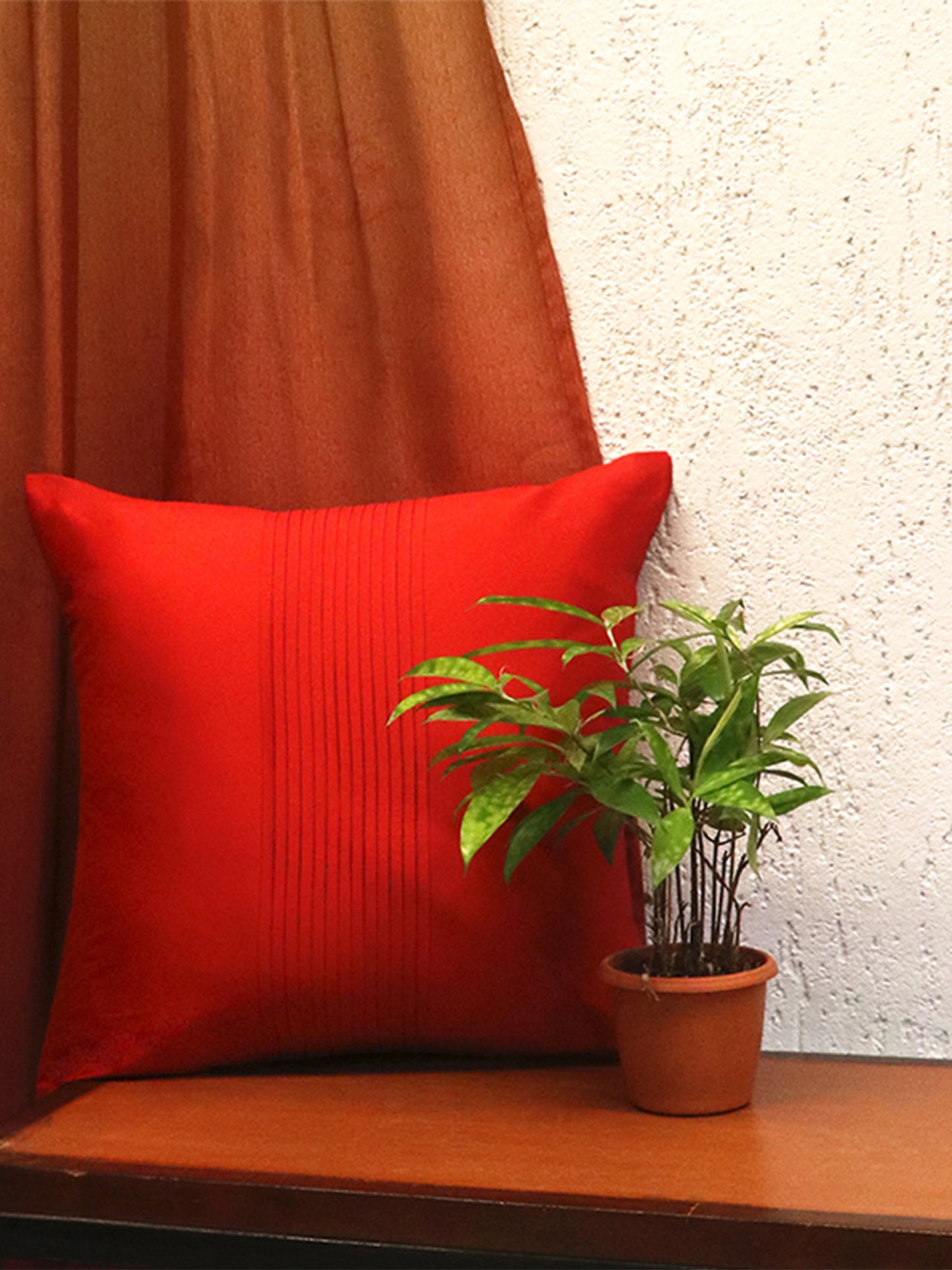 Technique Cushion Cover Set of 3 100% Polyester  Shell And Center Pleated Multi - 16" x 16"