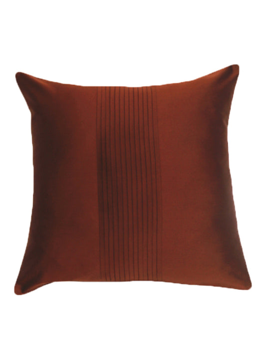 Pleating Cushion cover 100% Polyester Brown  - 16"X 16"