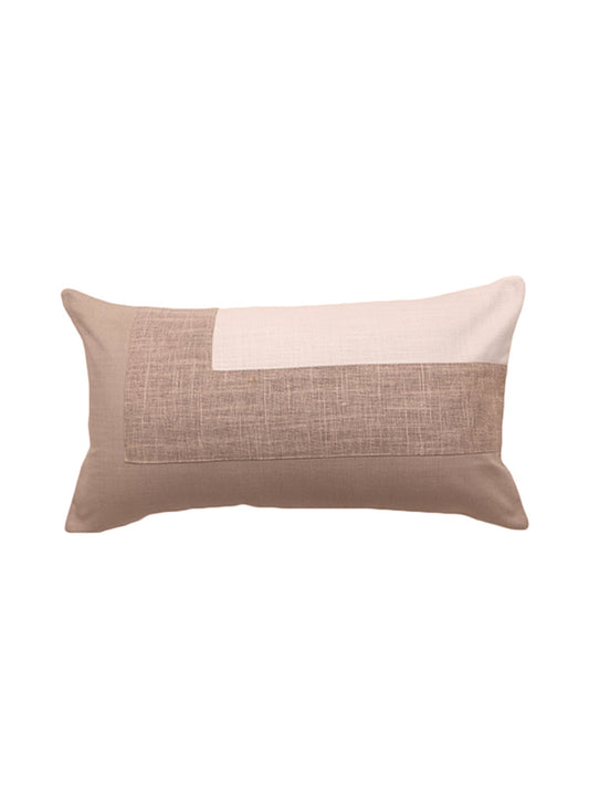 Cushion Cover Cotton Blend  Beige Off White - 12" X 22"