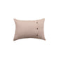 Button Work Solid Cushion cover Cotton Blend Off White- 14" x 19"