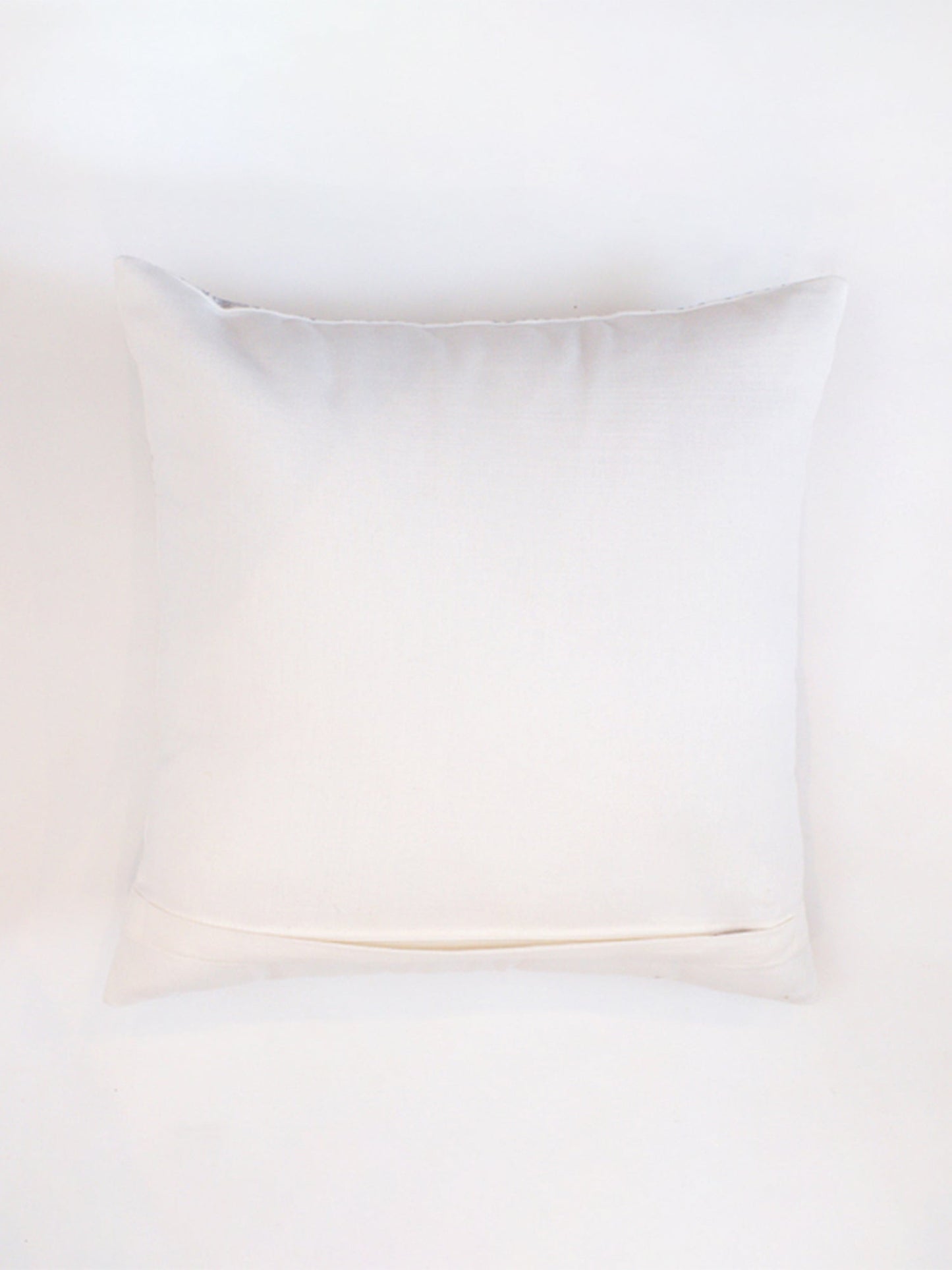 Embroidered Cushion Cover Cotton Linen  Striped White - 16" X 16"