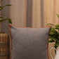 Embroidered Cushion Cover Cotton Linen  Striped White - 16" X 16"