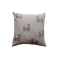 Embroidered Cushion Cover Cotton Blend  Beige - 16" X 16"