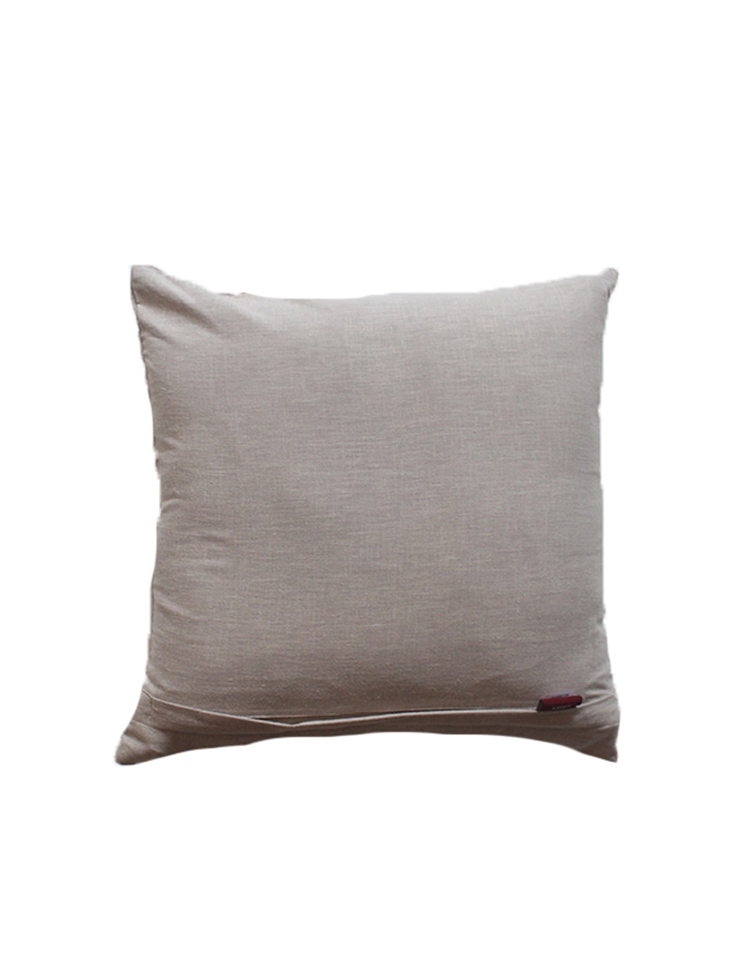 Embroidered Cushion Cover Cotton Blend  Beige - 16" X 16"