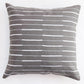 Embroidered Cushion Cover Cotton Linen  Striped  Dark Grey - 16" X 16"
