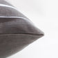 Embroidered Cushion Cover Cotton Linen  Striped  Dark Grey - 16" X 16"