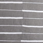 Embroidered Cushion Cover Cotton Linen  Striped  Dark Grey - 16" X 16"