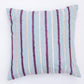 Embroidered Cushion Cover  Cotton Blend Striped Light Blue - 16"X16"