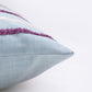 Embroidered Cushion Cover  Cotton Blend Striped Light Blue - 16"X16"