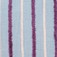 Embroidered Cushion Cover  Cotton Blend Striped Light Blue - 16"X16"