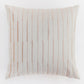 Embroidered Cushion Cover Polyester Blend Striped Light Beige - 16" X 16"