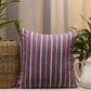 Embroidered Cushion Cover  Cotton Blend Striped Light Blue - 16"X16"