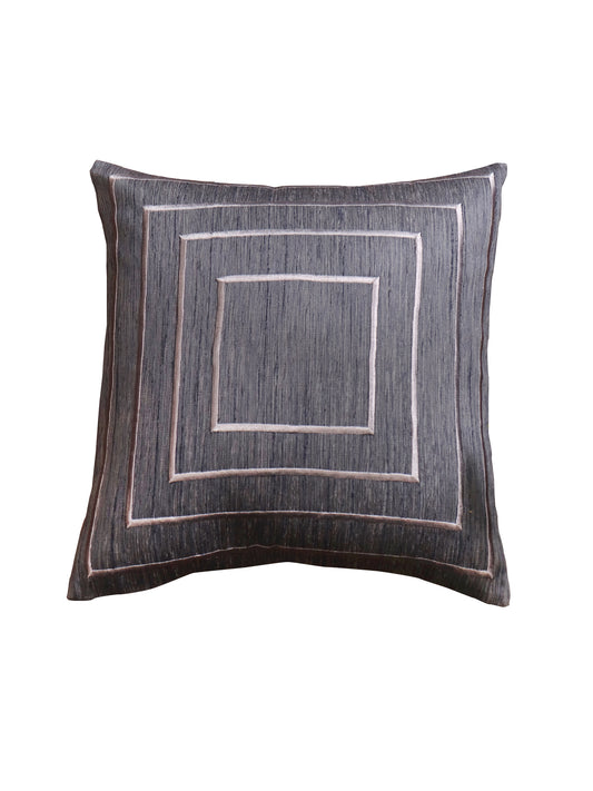 Cushion Cover Polyester Blend Concentric Embroidery Blue - 16" x 16"