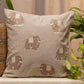 Embroidered Cushion Cover Cotton Blend  Beige - 16" X 16"