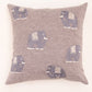Embroidered Cushion Cover Cotton Blend  Grey - 16" X 16"