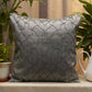 Embroidered Cushion Cover Polyester Blend Digital Printed Grey - 16" X 16"