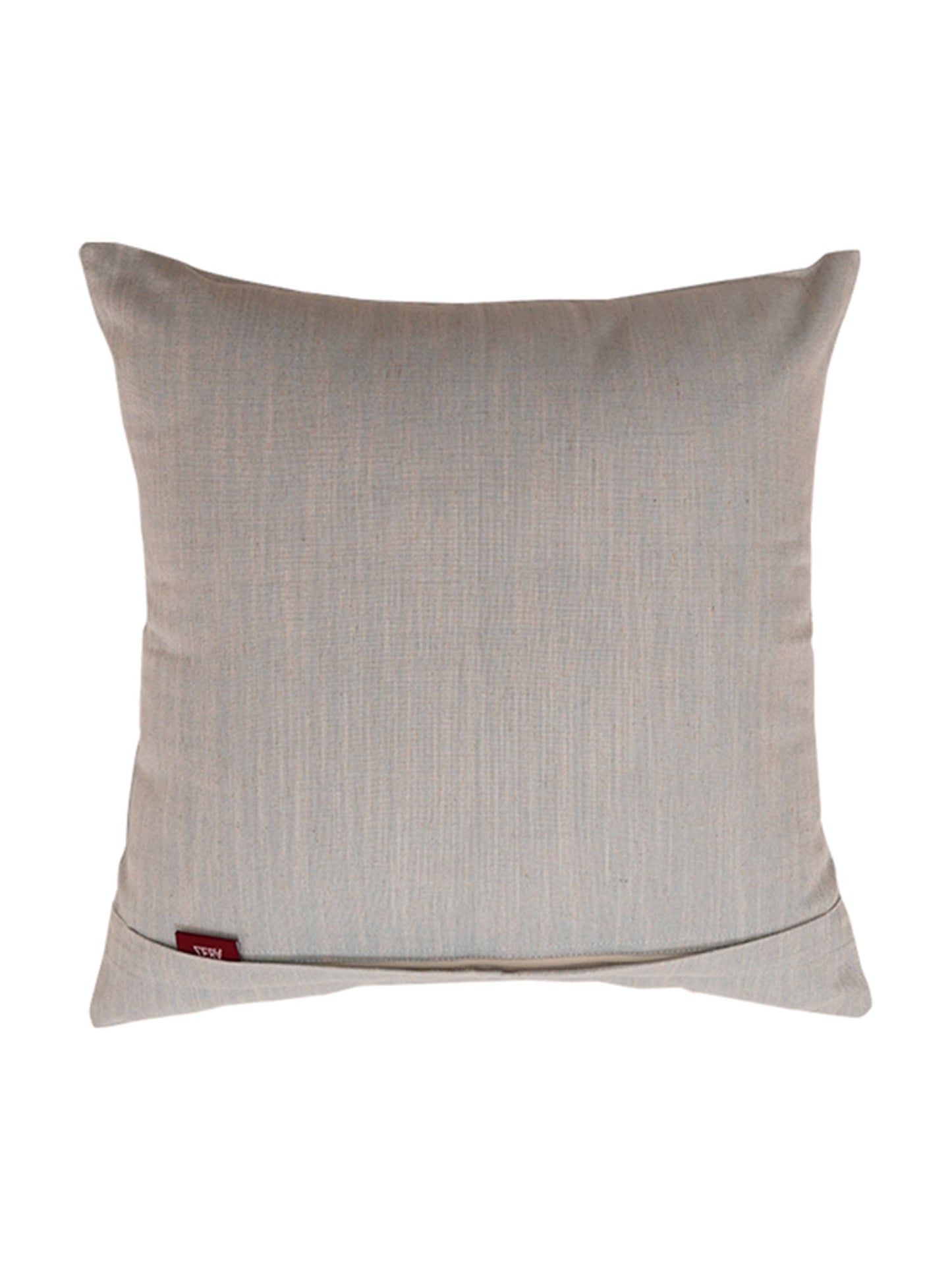 Cushion Cover Embroidered Cotton Blend  Light Grey - 16" X 16"