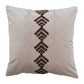 Embroidered Cushion Cover Velvet  Off White - 16" X 16"