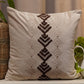 Embroidered Cushion Cover Velvet  Off White - 16" X 16"
