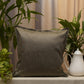 Cushion Cover Solid 100% Polyester FlangeBrown 16"X16"