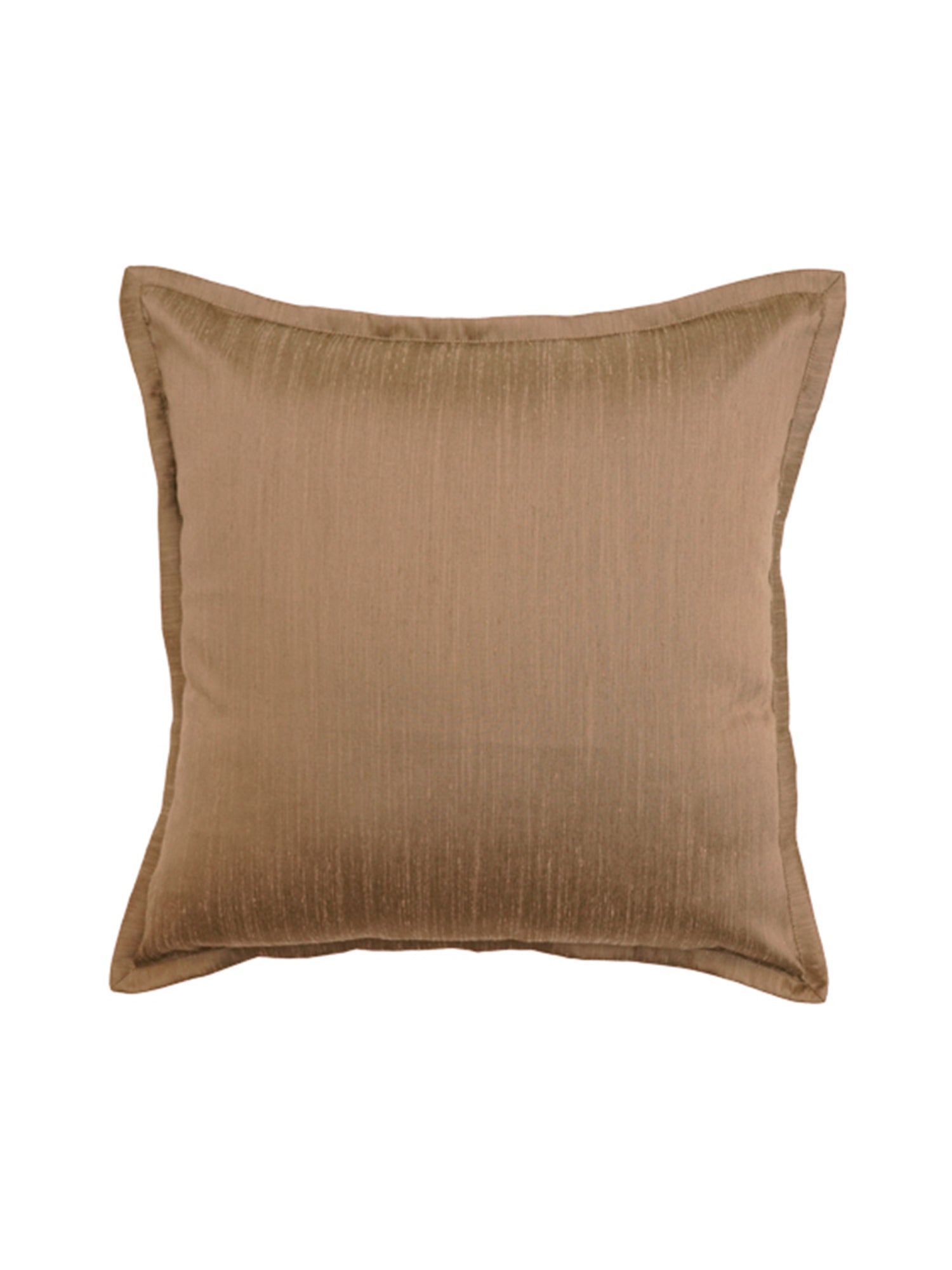 Cushion Cover Solid 100% Polyester FlangeBrown 16"X16"