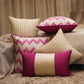 Co-ordinated Cushion Cover Set of 5 Polyester Off-White and Pink  - 20" X 20", 16" X 16", 12" X 22"