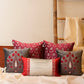 Co-ordinated Embroidered Set of 5 Cushion Cover Velvet  Multi Color- 20" X 20", 16" X 16", 12" X 22"