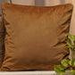 Cushion Cover Velvet Solid Rust - 12" X 12"