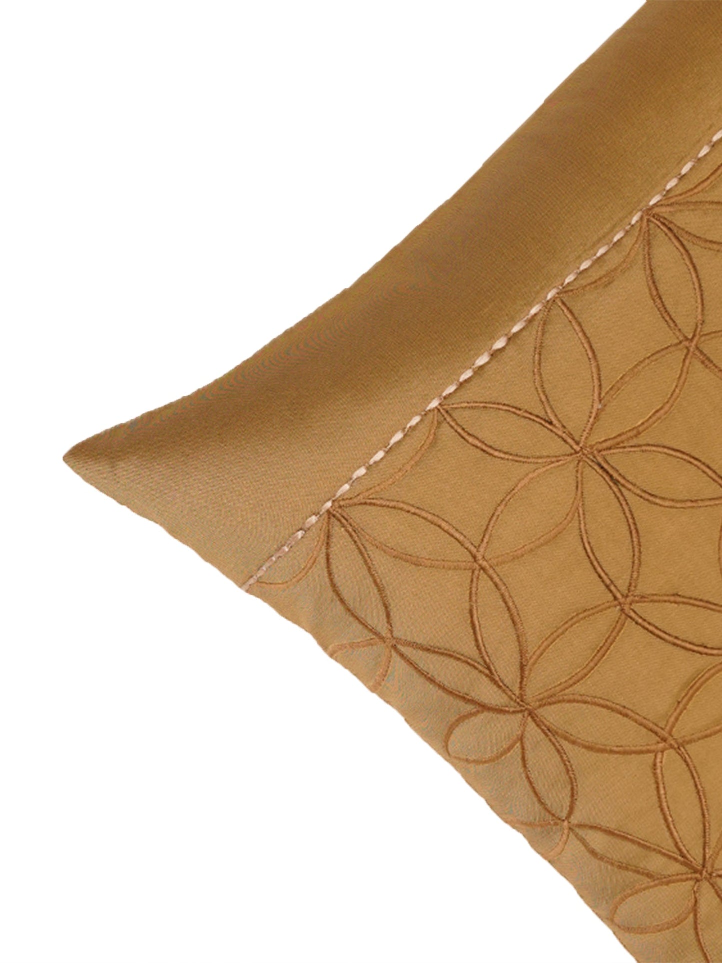 Golden Embroidered Cushion Cover in 16"x16"