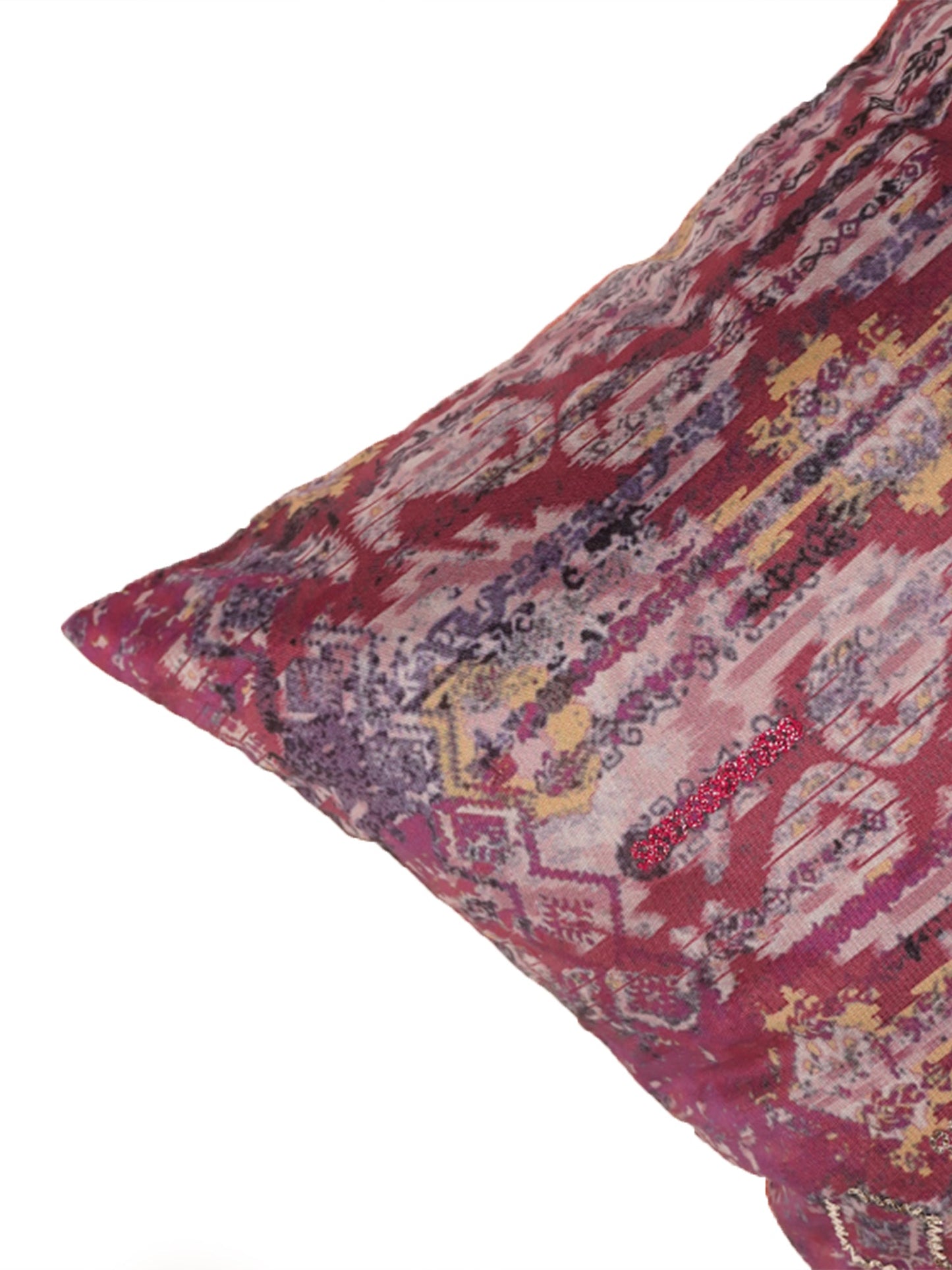 Embroidered Cushion Cover 100% Polyester Pink - 16"x16"