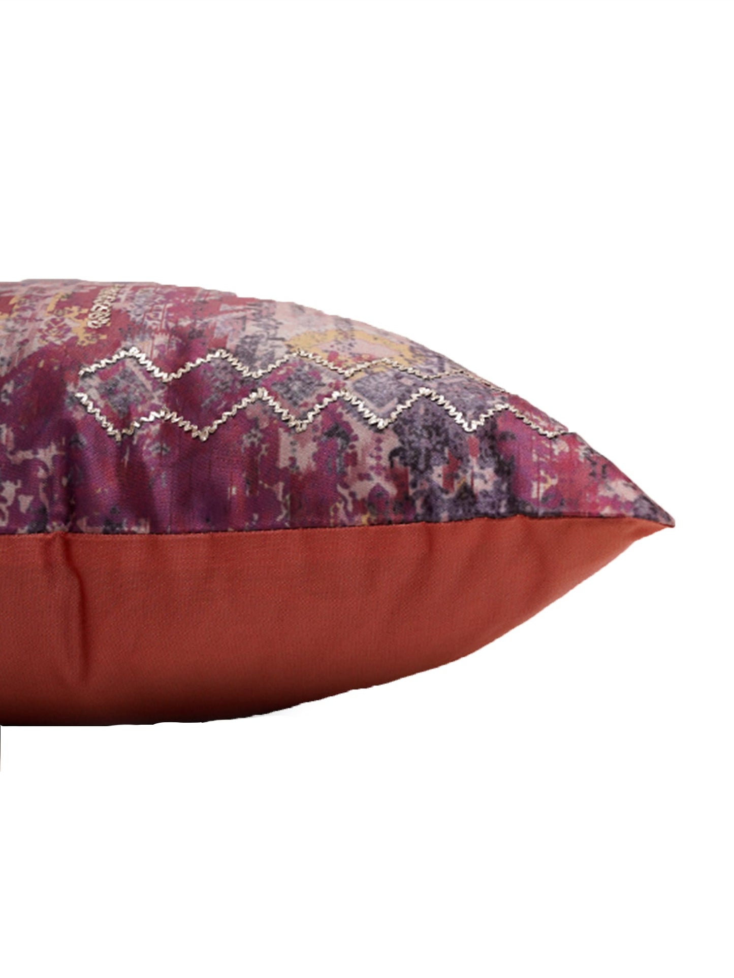 Embroidered Cushion Cover 100% Polyester Pink - 16"x16"