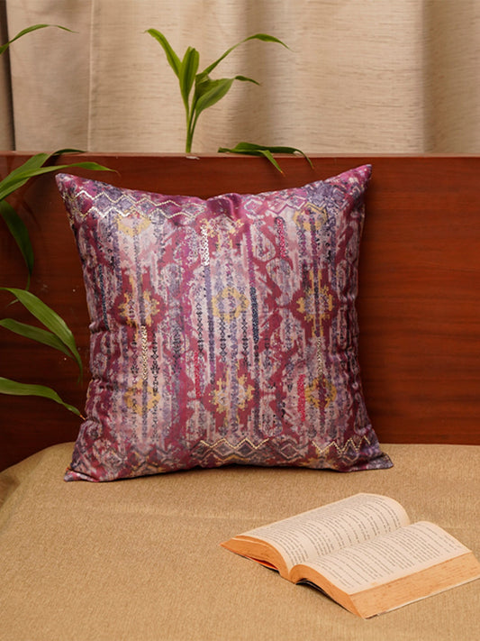Embroidered Cushion Cover 100% Polyester Pink - 16"x16"