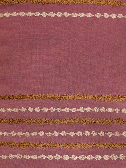 Embroidered Cushion Cover Cotton Purple - 12"x22"