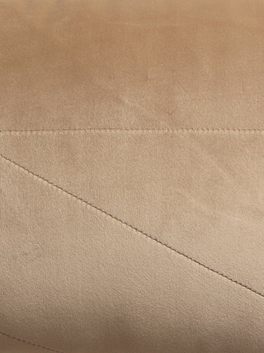 Quilted Cushion Cover Cotton Blend Beige - 12" x 22"