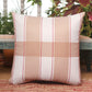 Plaid Checks Cushion Cover with Chawal Taka Poly Canvas Beige/Red - 16" x 16"