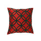 Embroidered Cushion Cover Cotton Blend Red Green - 16" x 16"