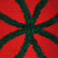 Embroidered Cushion Cover Cotton Blend Red Green - 16" x 16"