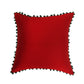 Pom Pom Cushion Cover Polyester Blend Solid Red - 16" x 16"