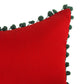 Pom Pom Cushion Cover Polyester Blend Solid Red - 16" x 16"