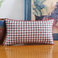 Printed Cushion Cover with Cord Piping Houndstooth Cotton Polyester Red Green White- 12" x 22"