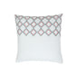 Embroidery Chawal taka Cushion Cover with Lines Cotton Blend White - 16" x 16"