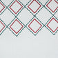 Embroidery Chawal taka Cushion Cover with Lines Cotton Blend White - 16" x 16"