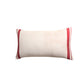 Printed Cushion Cover Stripes Cotton Poly Blend White/Red - 12" x 22"