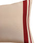 Printed Cushion Cover Stripes Cotton Poly Blend White/Red - 12" x 22"