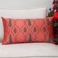 Embroidered Cushion Cover Polyester Blend Light Pink - 12" x 22"