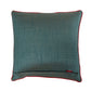 Printed Cushion Cover with Cord Piping and Antique Golden Zari Cotton Polyester Green - 16in x 16in