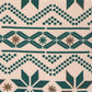 Printed Cushion Cover with Cord Piping and Antique Golden Zari Cotton Polyester Green - 16in x 16in