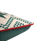 Printed Cushion Cover with Cord Piping and Antique Golden Zari Cotton Polyester Green - 16in x 16in