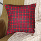 Reversible Cushion Cover Polycanvas Digital print Checks Red - 16" X 16"